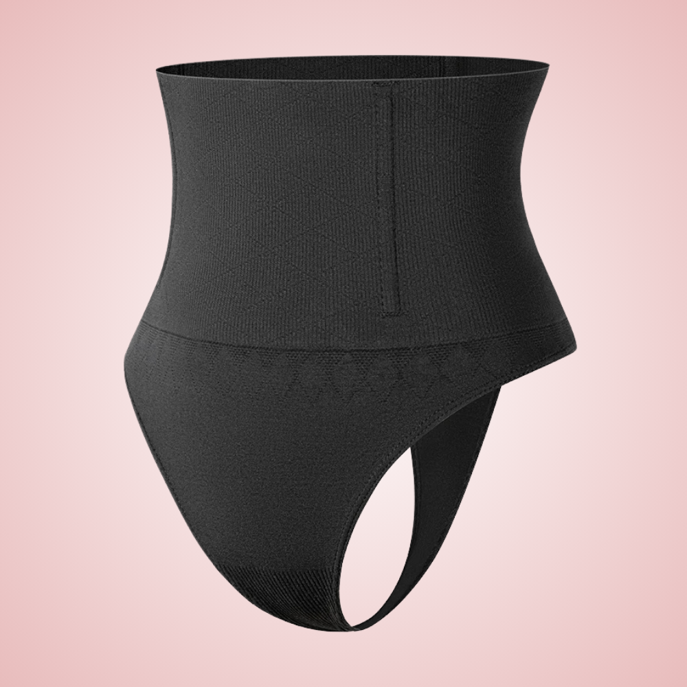 black in 3d thong shapewear front