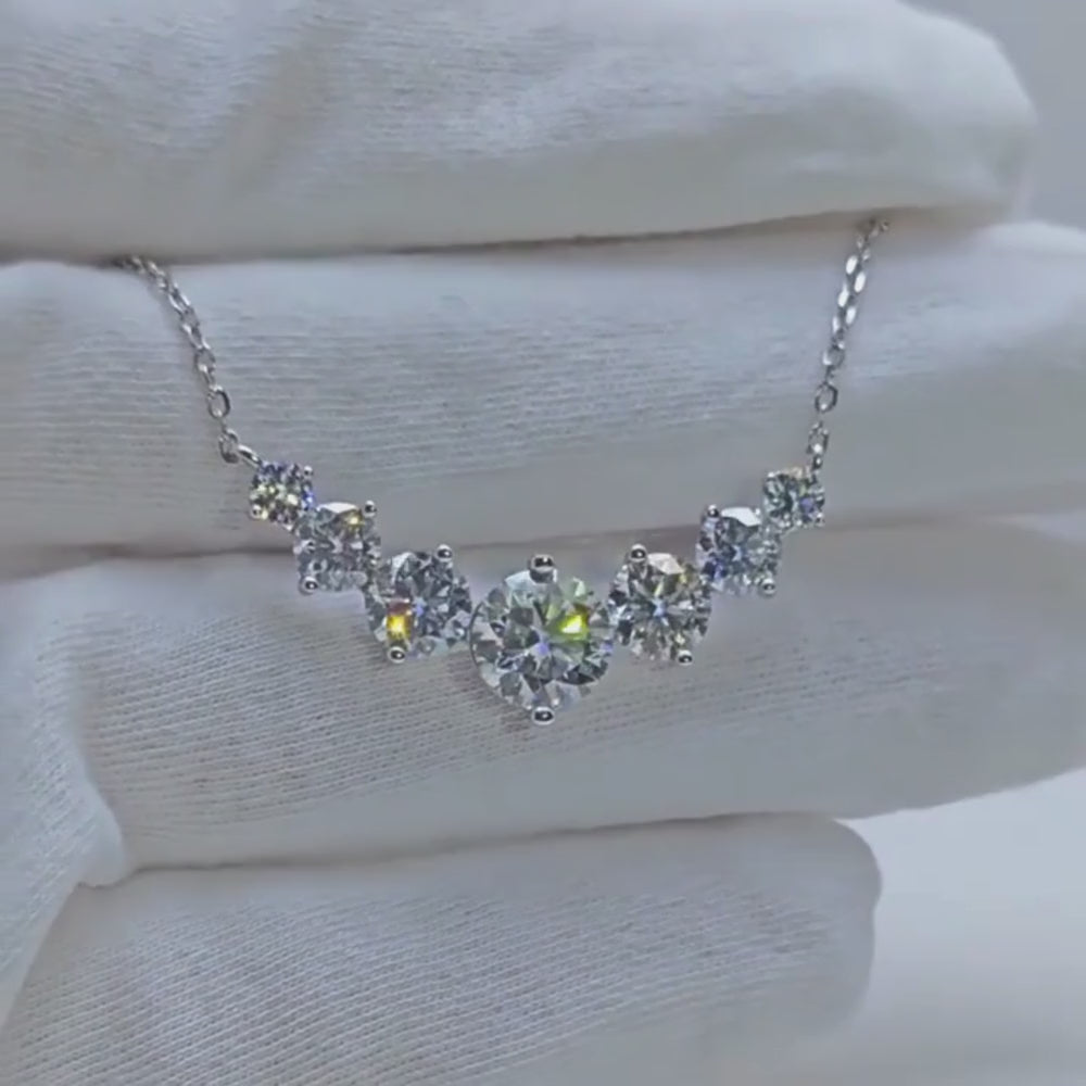 Wanderlust Moissanite Necklace 1.70ct - 5.00ct in 925 Sterling Silver