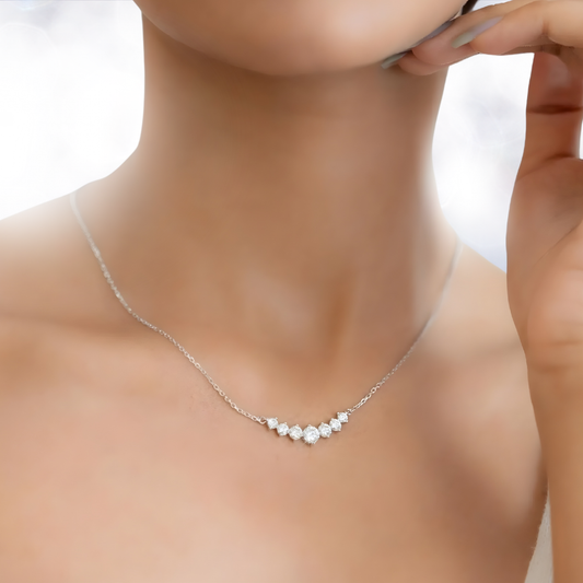 Wanderlust Moissanite Necklace 1.70ct - 2.8ct in 925 Sterling Silver